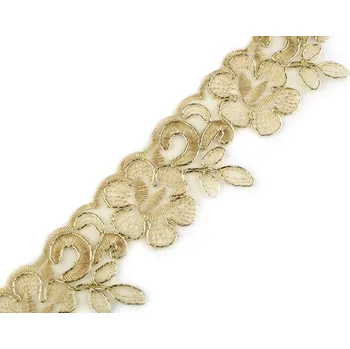 Vyšívaný prýmek na monofilu šíře 58 mm s lurexem