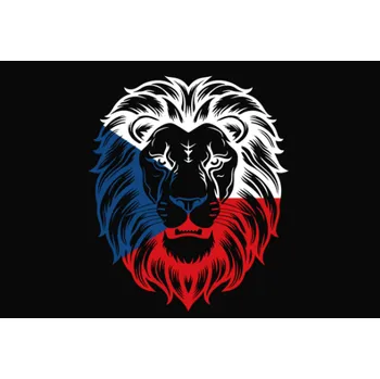 Nášivka NAŽEHLOVAČKA - Hlava lva vlajka ČR