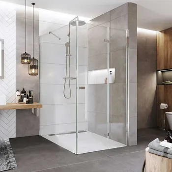 Mereo Sprchový kout, Novea, obdélník, zalamovací, 80x120 cm, chrom ALU, sklo Čiré, dveře pravé a pevný díl