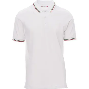 Payperwear Unisex polokošile Italia s kontrastními proužky na límečku Barva: Bílá, Velikost: 5XL