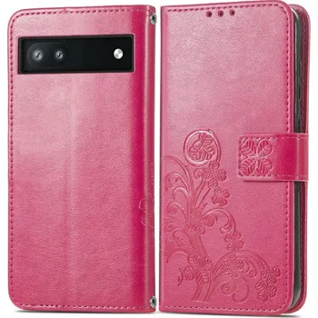 Pouzdro na mobilní telefon VSECHNONAMOBIL 48648 ART Peněženkový kryt Google Pixel 6a FLOWERS tmavě růžový
