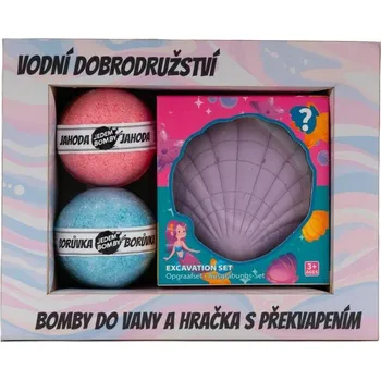 Kosmetika Kosmetická sada pro děti (2x šumivá bomba, hračka - sádrová mořská mušle)