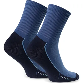 Oblečení a móda Tmavě modré pánské vysoké ponožky Art. 057 A385, DENIM Velikost: 41/43