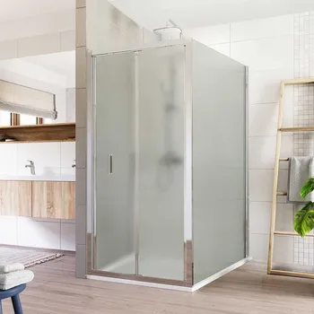 Mereo Sprchový kout, LIMA obdélník, zalamovací, 80x90 cm, chrom ALU, sklo Point CK87192K