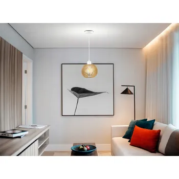 Svítidlo BERGE Závěsná stropní lampa - dřevěná koule PB000/K009