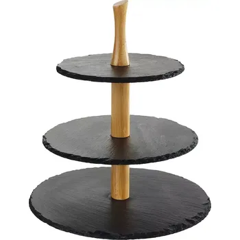 APS Přírodní břidlice etažér 3-podlažní, výška: 340 mm, průměr: 300 mm