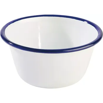 APS Emaille mísa, bílá/modrá, objem: 0,50 litru, výška: 60 mm, průměr: 130 mm