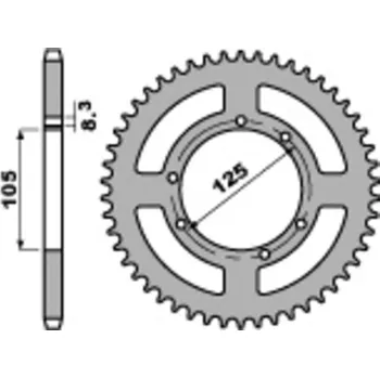 Nářadí na motocykly Ocelová standardní zadní řetězová kola PBR 4413 - 428 4413.48.F