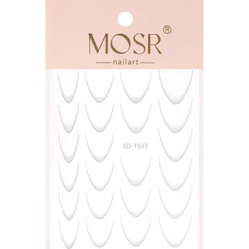MOSR SD-1933 samolepky na nehty francie s ombré bílá 23 ks