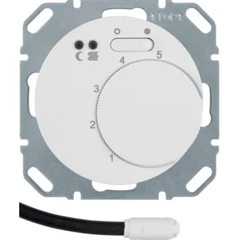 Prostorový podlahový Termostat s přepínačem pro podlahové topení a centrálním dílem Berker R.1/R.3/R.8