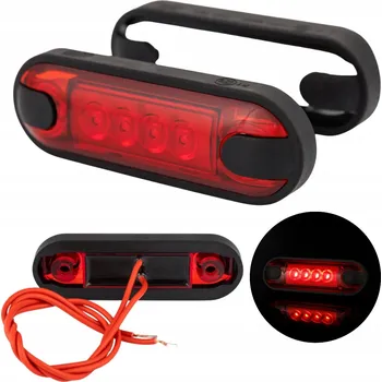 Příslušenství osvětlení automobilu Obrysové světlo červená plochá LED boční obrysovka 12/24V odolná