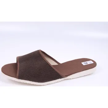 Pánské pantofle Pantofle přezůvky Bokap 017 hnědé manžestrové otevřená špička velikost: 40