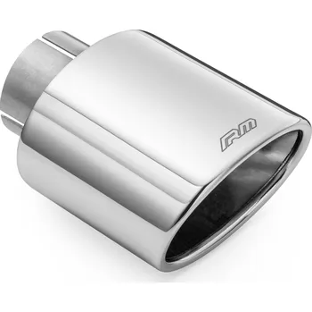 Zadní díl výfuku Koncovka výfuku RM Motors saténová z nerezové oceli, oválná Vstupní průměr: 51 mm, Včetně svorky: Ne_1