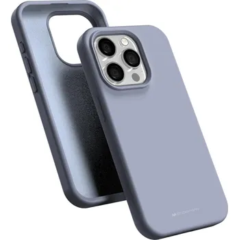 Pouzdro na mobilní telefon Mercury Ochranný kryt na iPhone 15 Pro - Mercury, Silicone Lavender Gray