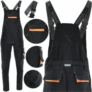 Pracovní obuv Pracovní kalhoty s laclem ELASTICKÉ Lehké Pohodlné Mnoho kapes Velikost 48