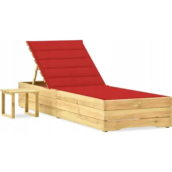 Zahradní lehátko zahrada-XL Zahradní lehátko se stolkem a poduškou impregnovaná borovice 3065930