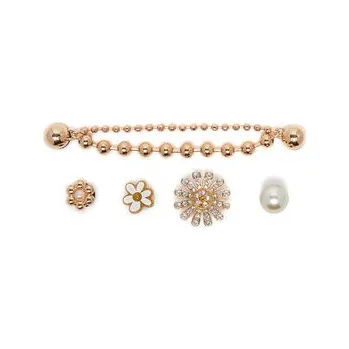 Dámská móda Ozdoba na obuv Crocs PRETTY IN GOLD 5 PACK 10014866 Zlatá NOSIZE