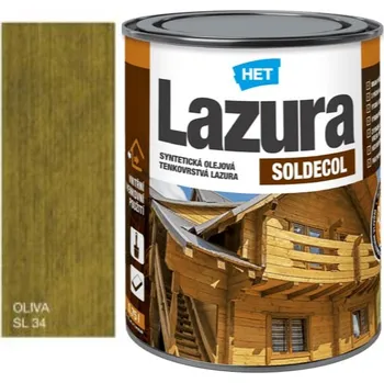 Het Soldecol Lazura 34 oliva - po expiraci Velikost balení: 0,75 l + Dárek: Míchátko na barvu ZDARMA