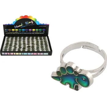 Figurka Teddies Prstýnek dinosaurus měnící barvu dle teploty nastavitelný kovový