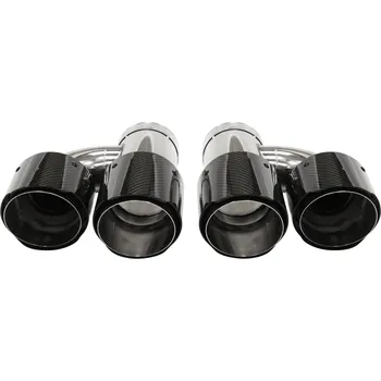 Koncovka výfuku MTUNING Koncovka výfuku 2x101 mm, vstup 76 mm KARBON lesklá - sada_2