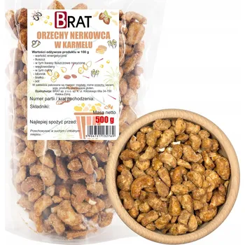Sušená potravina Kešu ořechy v karamelu BRAT 500 g