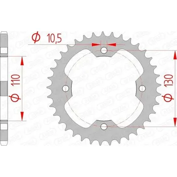 Nářadí na motocykly Ocelové standardní zadní kolo AFAM 16406 - 520 16406-36