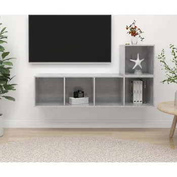 Obývací stěna vidaXL 2dílný set TV skříněk dřevotříska [3079806] Barva: Betonová šedá