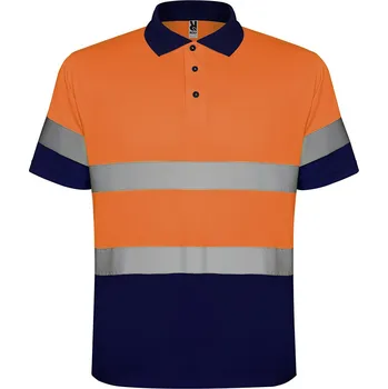 Dámské oblečení Pánská reflexní polokošile Polaris námořnická modrá-svítivě oranžová (55223) M