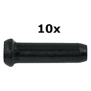 Lanko pro jízdní kolo koncovky na lanko FORCE černá - sada 10 kusů - černá, Sada 10 kusů