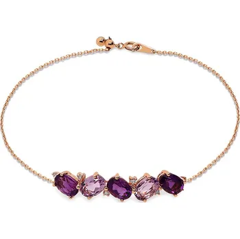 Náramek Ametystový náramek s diamanty Averie 4,03 ct DIHU116RNR + dárkové balení LUXUS zdarma