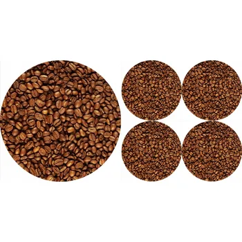 Stolování Sada kulatých prostírání na stůl 1+4 - KÁVA