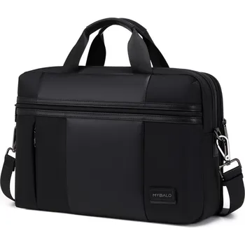 Příslušenství pro notebook MYBALO Brašna na notebook Lugano 14", objem 19 l, odnímatelný popruh, pohodlná, voděodolná, kvalitní, černá, elegantní, hmotnost 1,6 kg