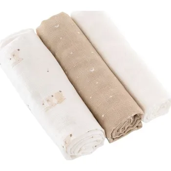 látková plena TRÄUMELAND Látkové pleny 3 ks 80 x 80 cm Bunny Beige