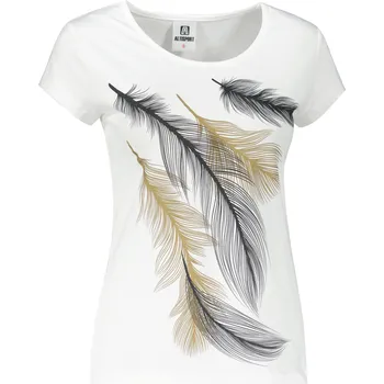 Dámské triko ALTISPORT CARRYOVER ALW112122 BÍLÁ/ZLATÁ XS