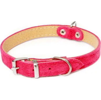 Obojek pro psa BAFPET Obojky ze semišové kůže SUNNY, hladké Barva: Fuchsie, Rozměr: 16mm x 40cm /30-35/ 02103