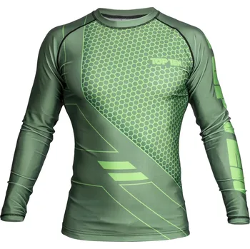 Oblečení pro bojové sporty Top Ten rashguard s dlouhým rukávem "COMBat" - zelená, 14124 M