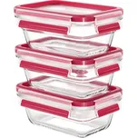 Emsa Clip & Close Dóza udržující čerstvost potravin 0.45 l, 0.45 l, 0.45 l sada 3 ks sklo S víkem, vhodné do myčky, Se z