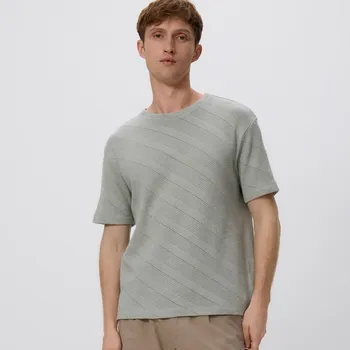 Reserved - Strukturální tričko comfort fit - bledá zelená - WC966-07X - WC966-07X-M