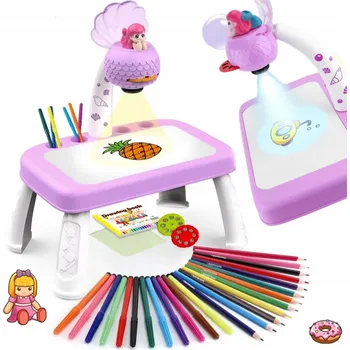 Magnetická kreslící tabulka Projektor na Kreslení Mořská panna Stolek Tabule Popisovače