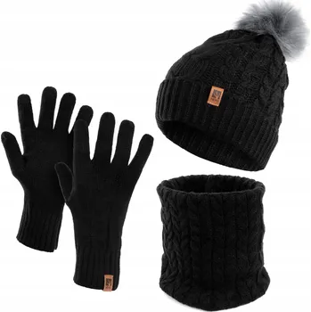 Čepice Heyo sada: čepice, nákrčník (rolák), rukavice univerzální velikost černá