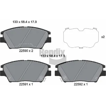 Brzdová destička Sada brzdových destiček, kotoučová brzda BENDIX Braking BPD2303