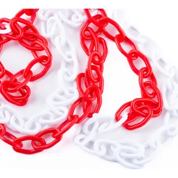 Železářství Řetěz PVC článkový, červeno-bílý, 25m