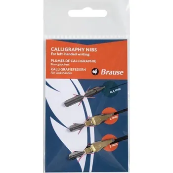 Speciální výtvarná barva Brause 16506B Kaligrafický hrot 0,4 mm-2 mm-3 mm Calligraphy Left Handed 3 ks