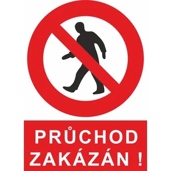 Značení Tabulka - Průchod zakázán! / plast A4