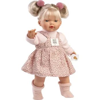 Panenka Rappa Llorens 33158 ROBERTA - realistická panenka se zvuky a měkkým látkovým tělem - 33 cm