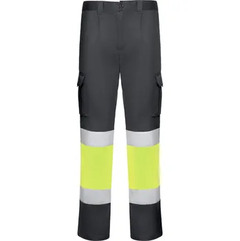 montérky Pánské pracovní kalhoty Daily stretch HV modrošedá-svítivá žlutá (23221) 50