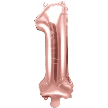 Balónek FÓLIOVÝ BALÓNEK s ČÍSLICÍ "1" NA VZDUCH HELIUM RŮŽOVÝ k 1. Narozeninám