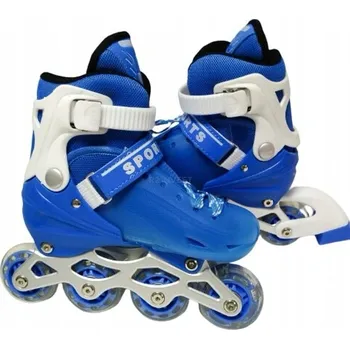 KOLEČKOVÉ BRUSLE DĚTSKÉ NASTAVITELNÉ 35-38 MODRÉ, SUPER STAV