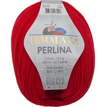 Příze Himalaya Perlina 60109 Červená (Příze Perlina 60109 Červená)