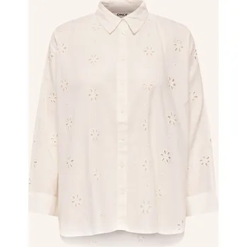 Dámská halenka Only Dámská Košilová Halenka Z Děrované Krajky, krémová, 36
